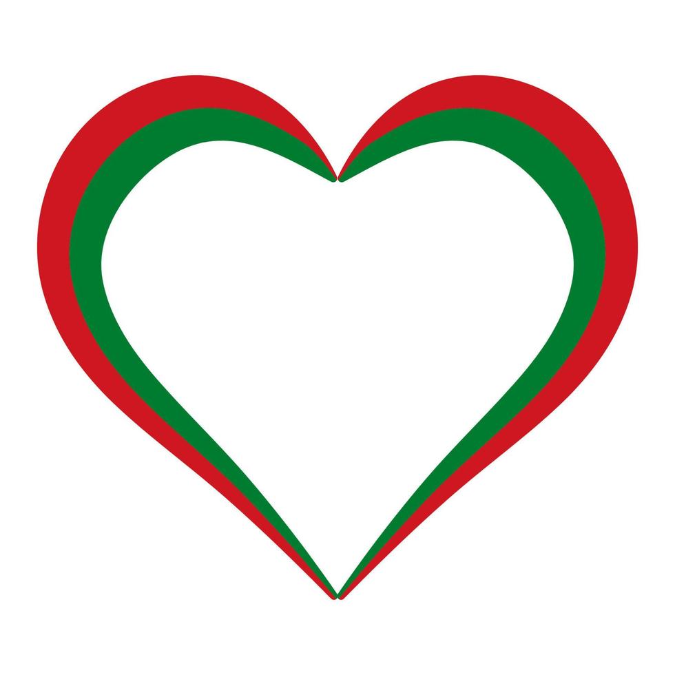 Heart shape flag Belarus, vector I love Belarus, outline calligraphy heart color flag