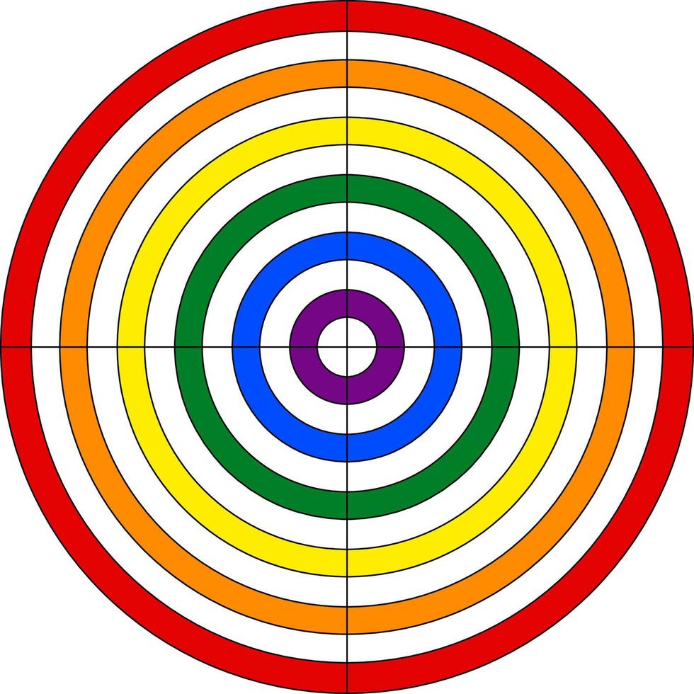 Target for shooting colors of the LGBT flag vector