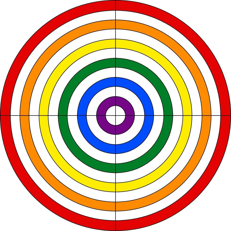 Target for shooting colors of the LGBT flag vector