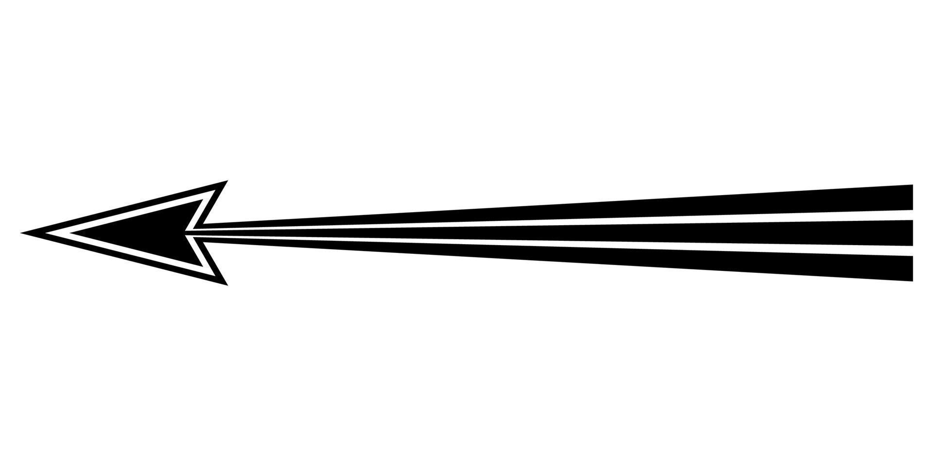 Arrow indicating the path direction movement vector movement to goal