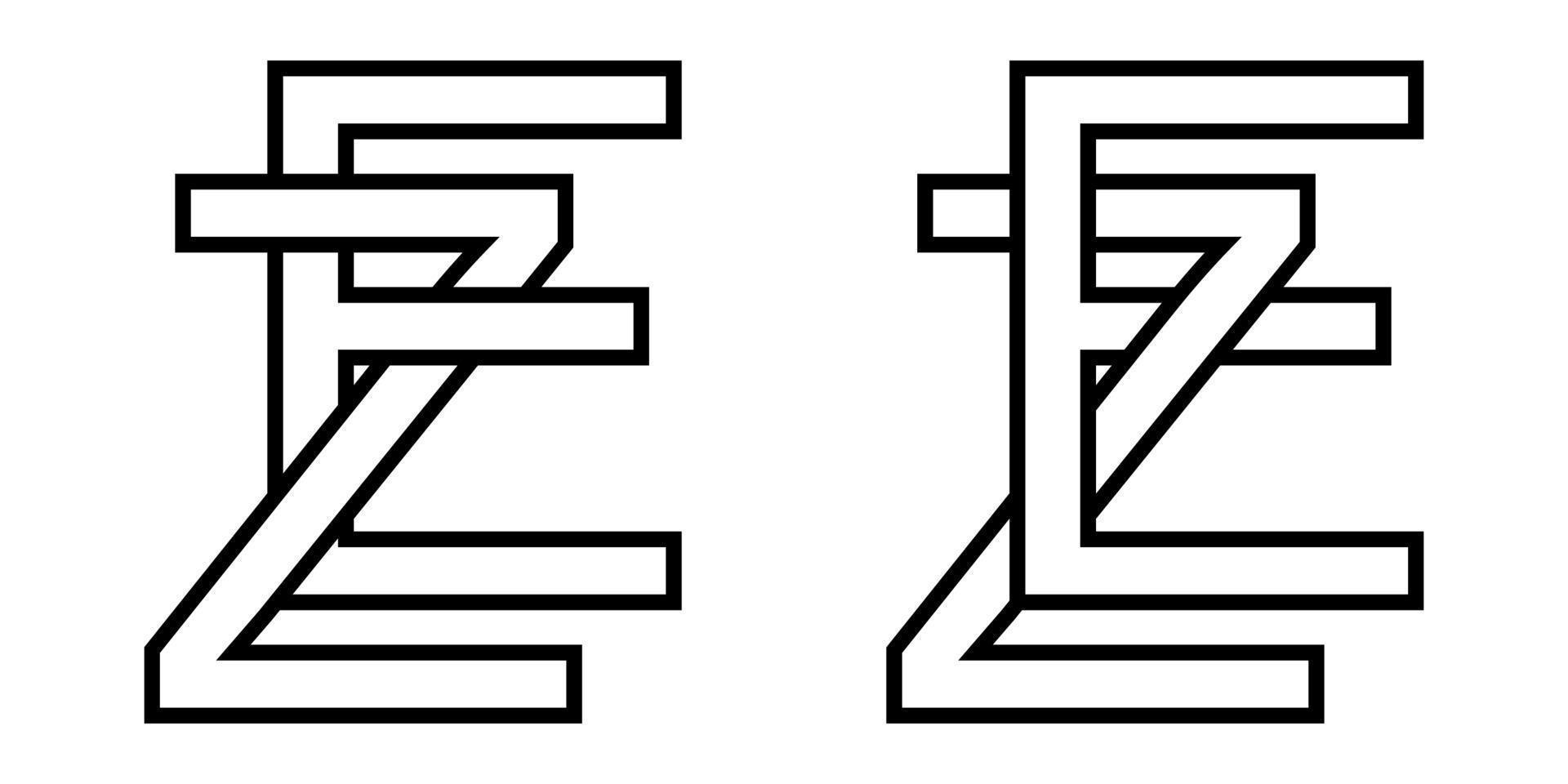 Logo sign ez ze icon sign interlaced letters Z, E vector logo ez, ze ...