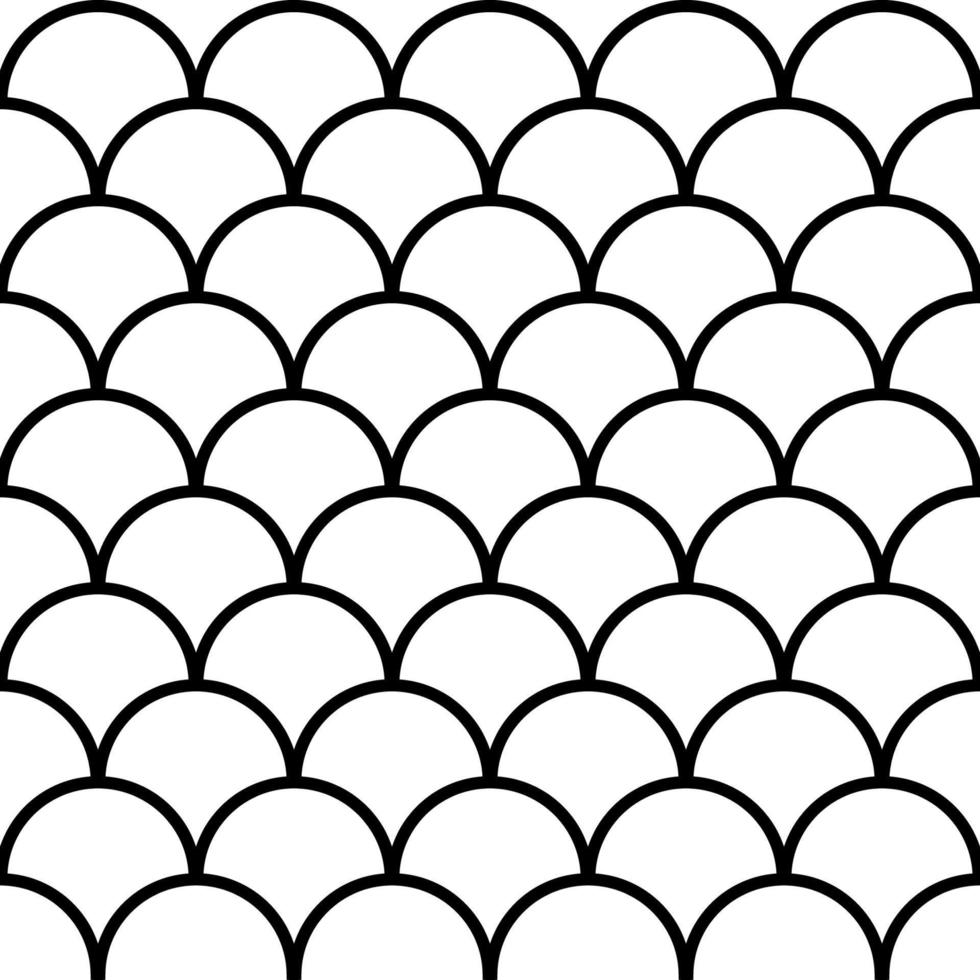 Seamless fish scale background, paving tiles, vector pattern shape paving tiles rows circles