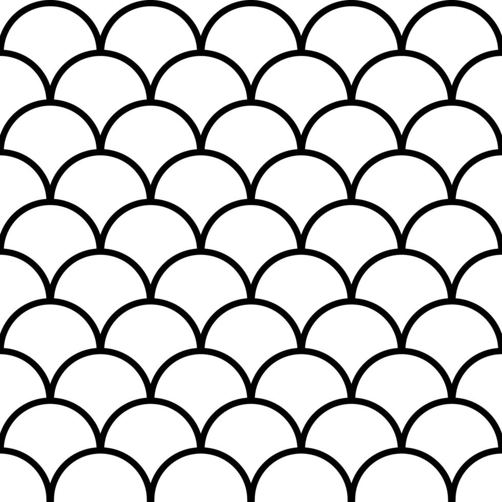 Seamless fish scale background, paving tiles, vector pattern shape paving tiles rows circles