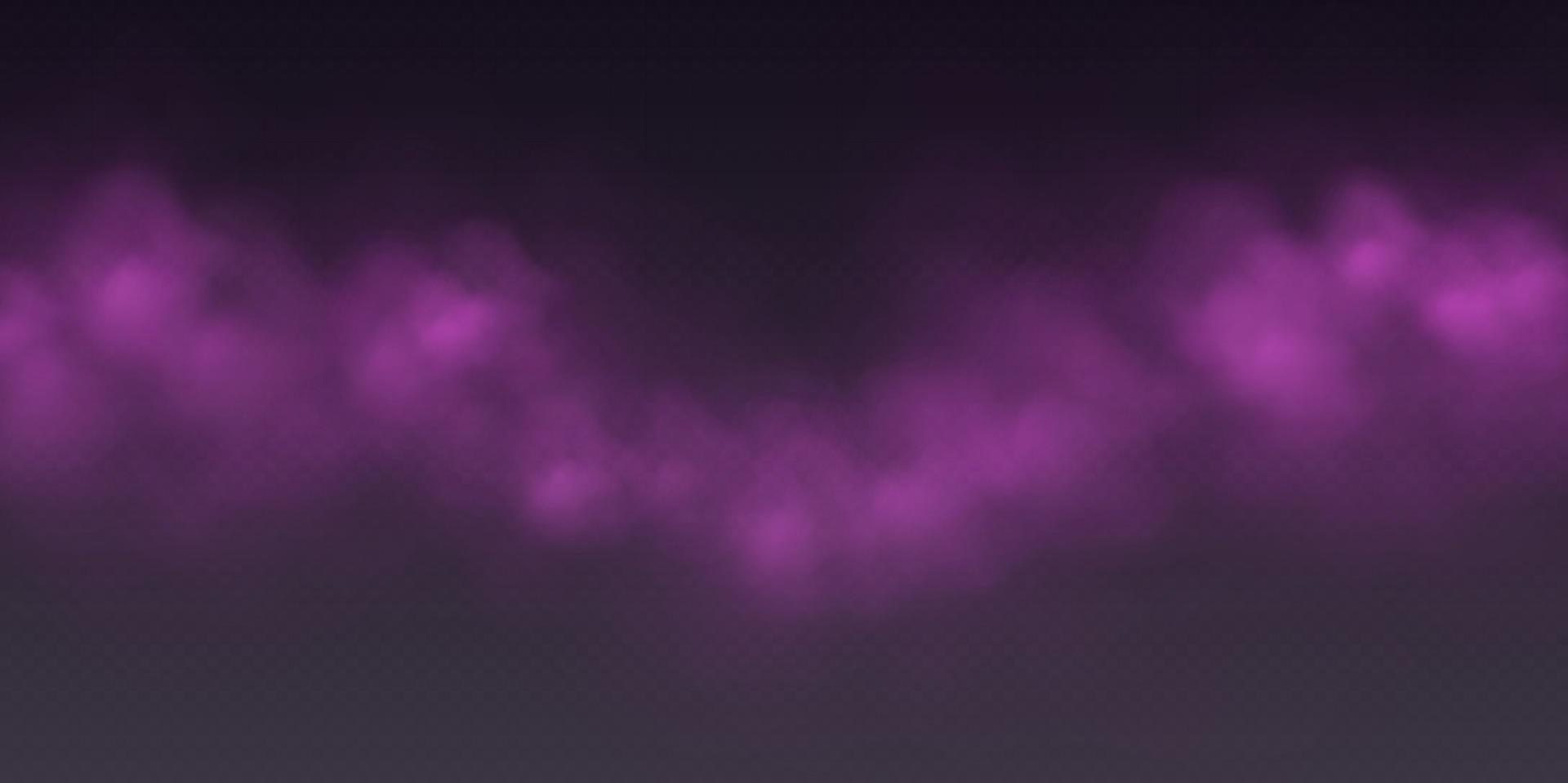 Pink smoke, colorful fog, realistic smog, haze, mist or cloudiness effect. vector