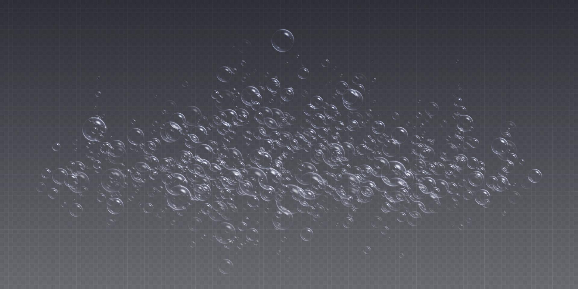 Underwater fizzing bubbles, soda or champagne carbonated drink, sparkling water. vector