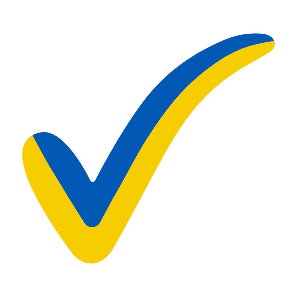 Check mark UA Ukraine flag symbol elections, voting and approval Ukraine vector