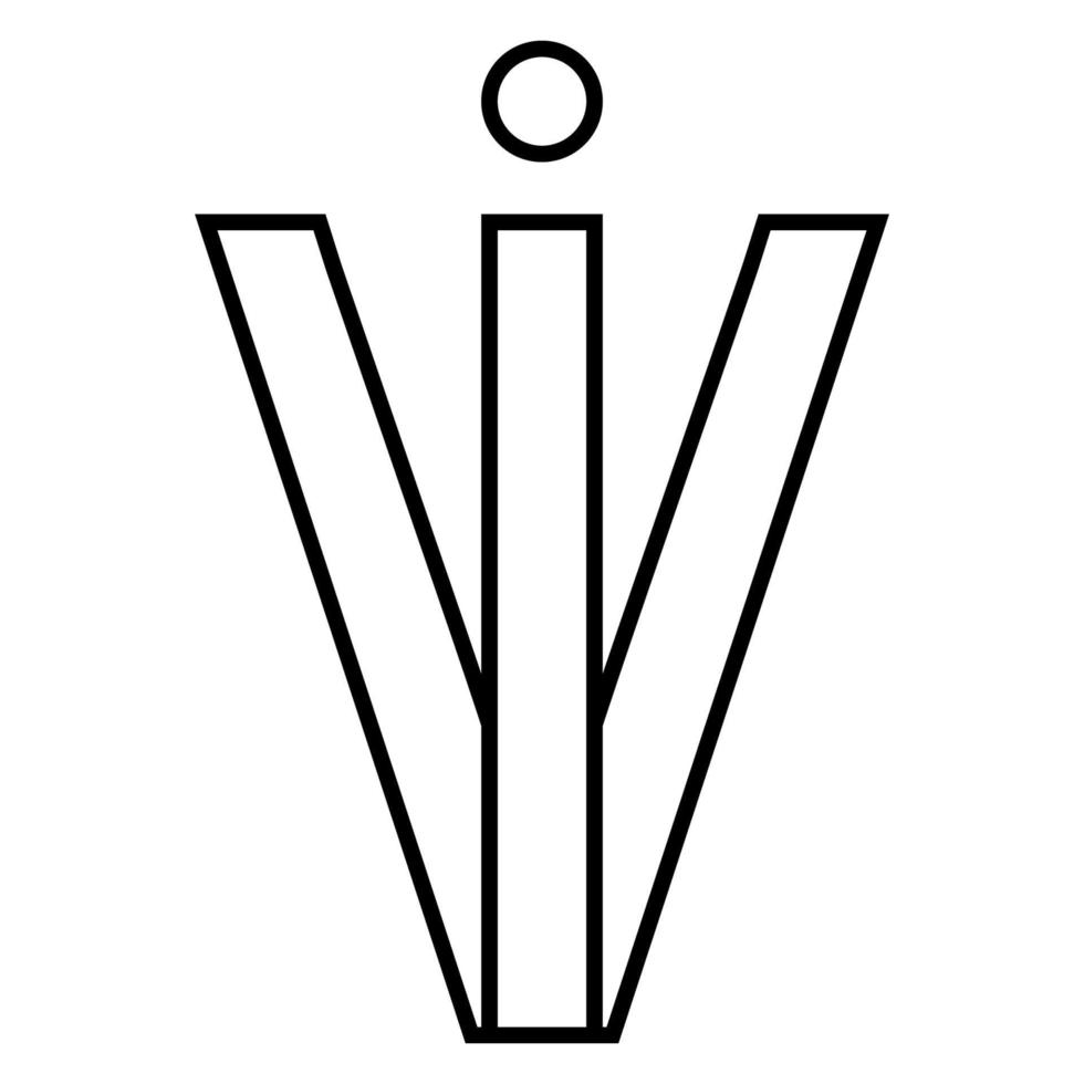 Logo sign iv vi icon nft interlaced letters i v vector