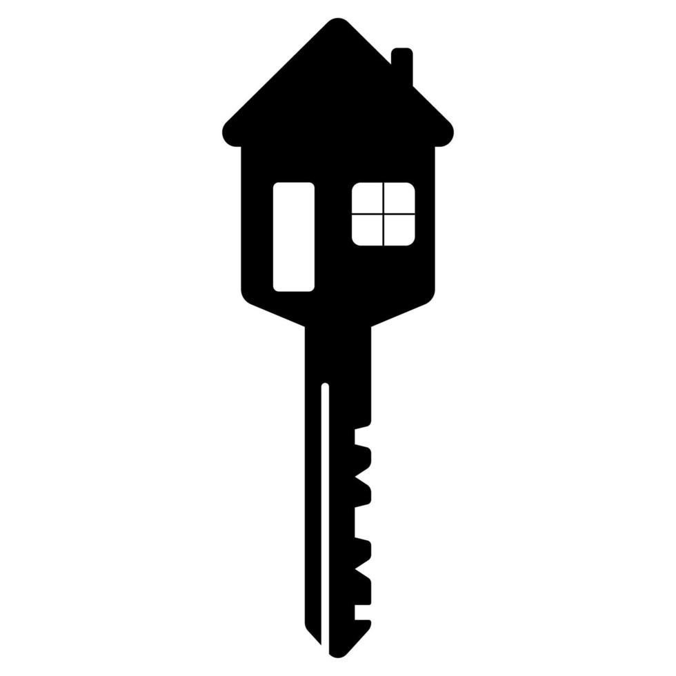 house key shaped like a house with window and door vector key to home of a happy family life