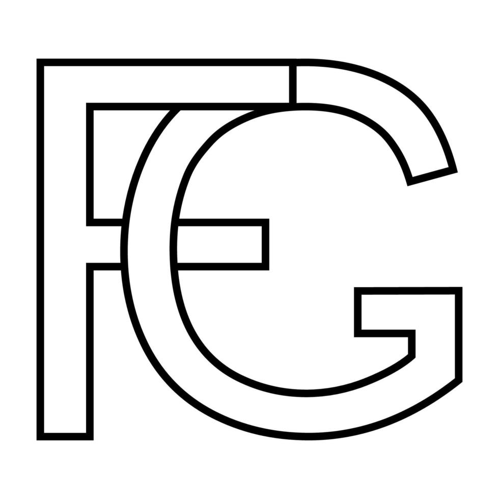 Logo sign, fg gf icon nft fg interlaced letters f g vector