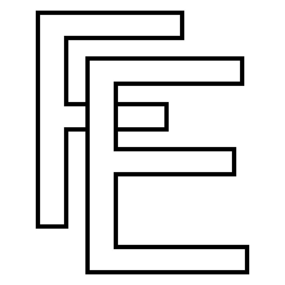 Logo sign, fe ef icon nft fe interlaced, letters f e vector