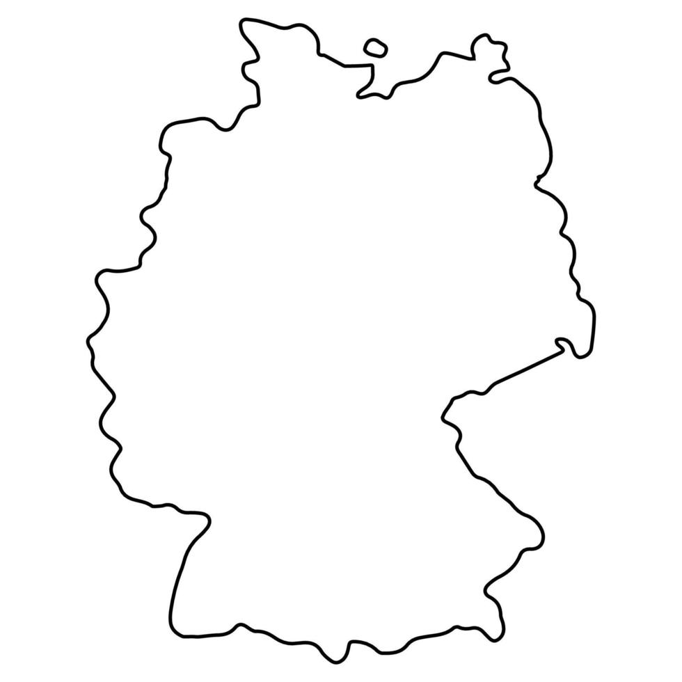 Outline map of Germany, geographic borders of the country deutschland, deutsch land vector