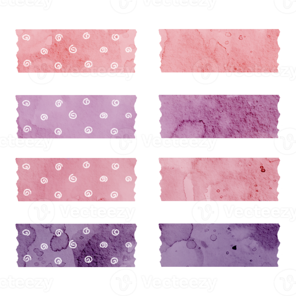 Printable watercolor washitape sticker set png