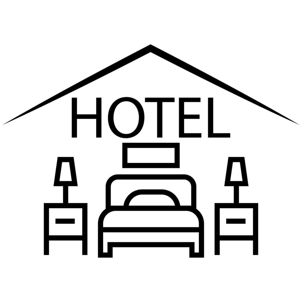 hotel icono vector, habitación turismo fiesta edificio, pictograma ilustración viaje vector