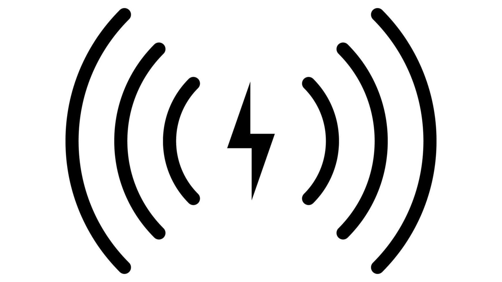 Icon wireless charge, fast charger logo, symbol wifi phone lightning vector
