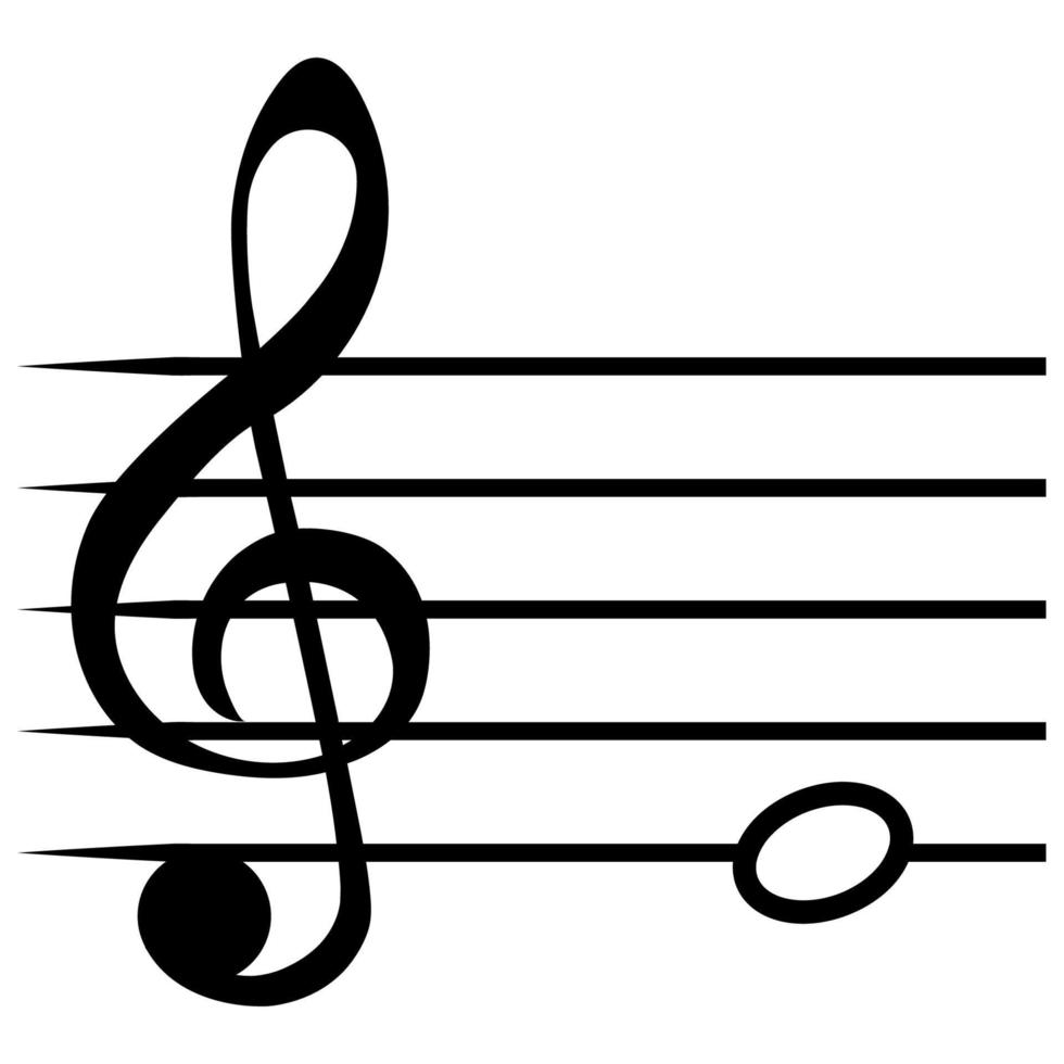 Note E mi, music staff lines G clef solfeggio note vector