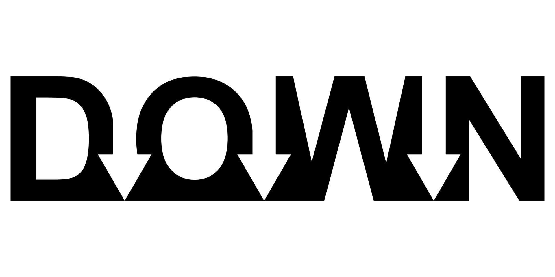 Sign logo down arrow word, vector word down arrow 20717567 Vector Art