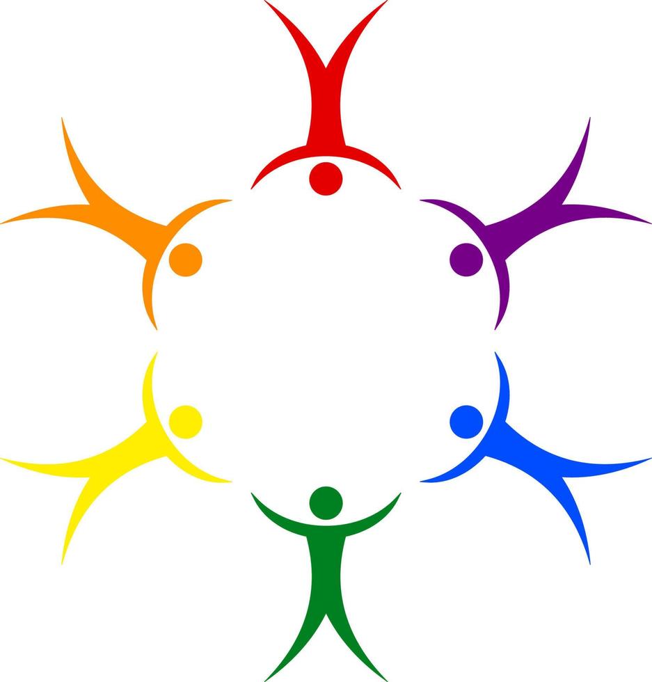 LGBT pride people in circle holding hands symbol sexual freedom vector