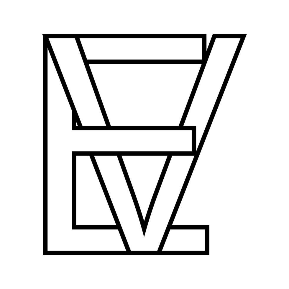 logo firmar ev ve icono nft, ev entrelazado letras mi v vector