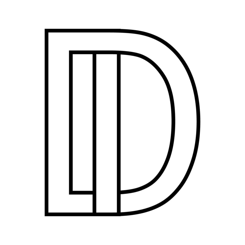 Logo sign di id icon, sign interlaced letters d i vector