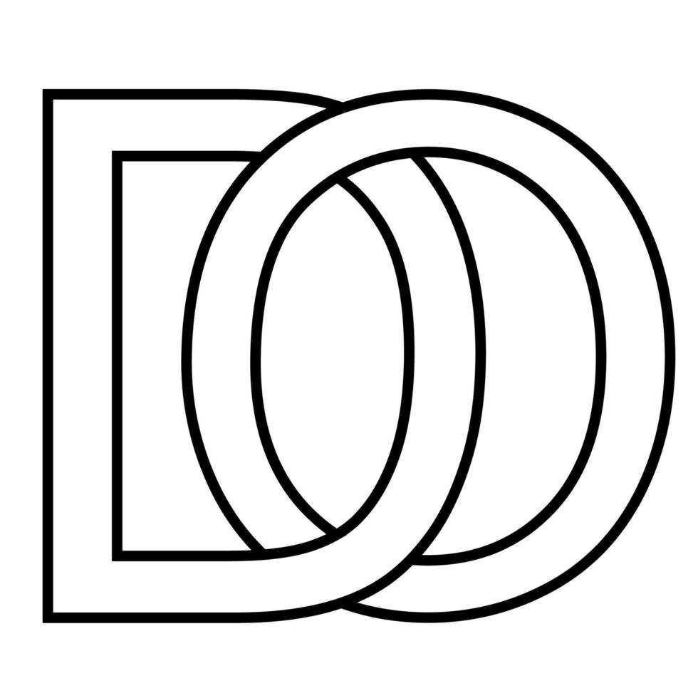 Logo sign, do od, icon sign do interlaced letters d o vector