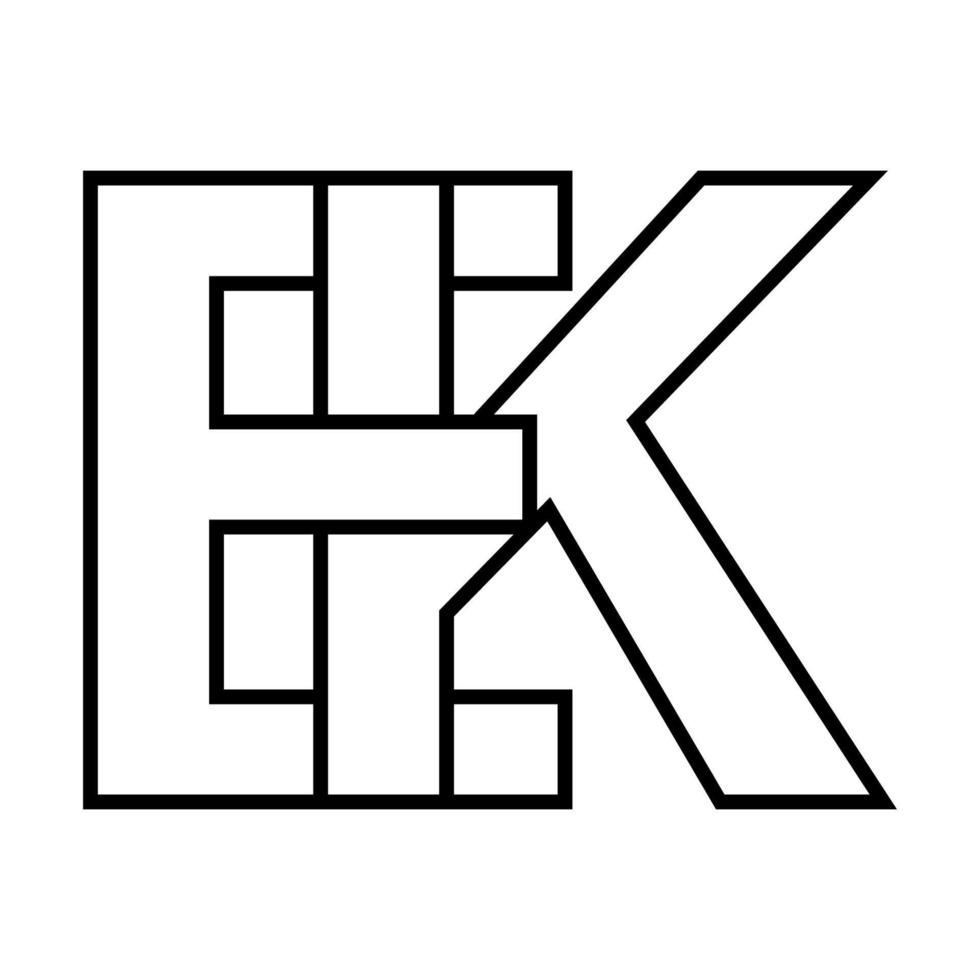 logo firmar ek y ke icono firmar entrelazado letras k, mi vector logo ek, ke primero capital letras modelo alfabeto mi, k