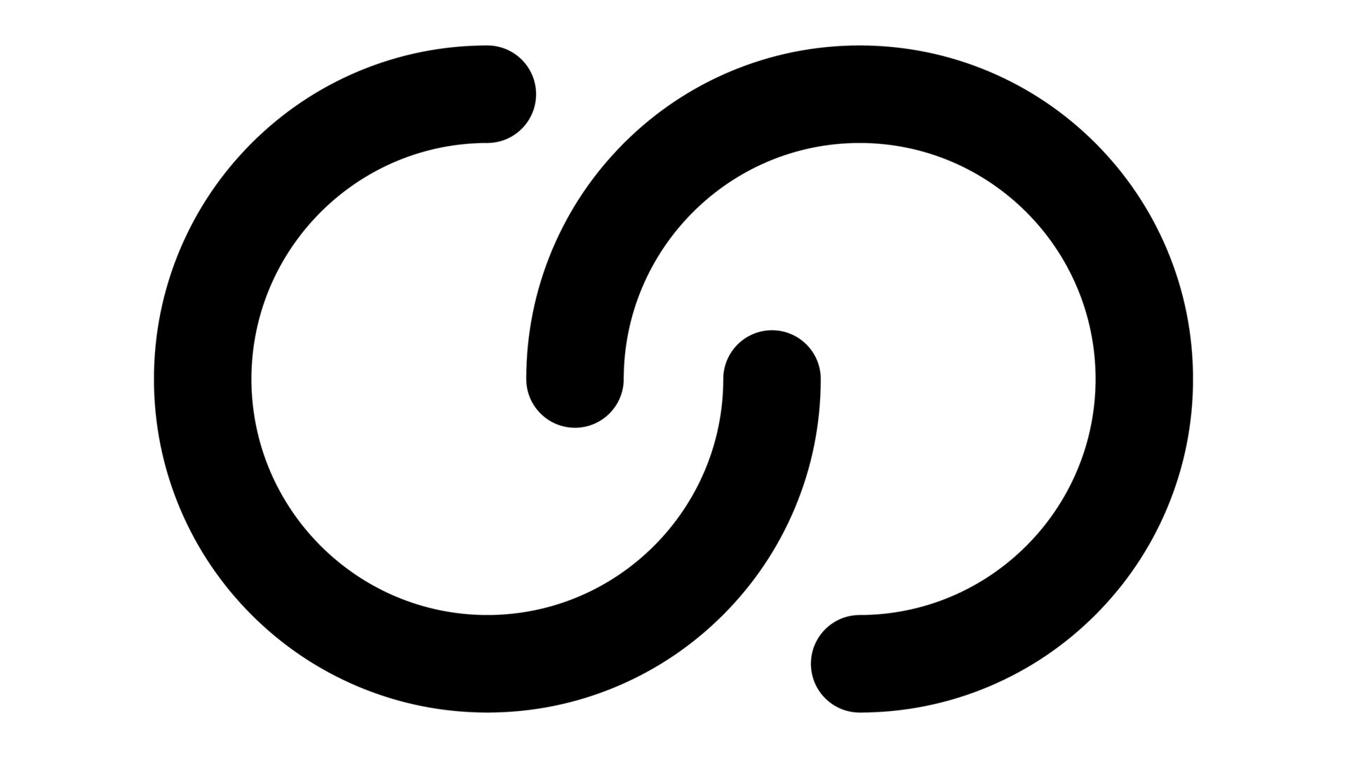 Circle icon interlocking, line chain entwined intertwined, bond