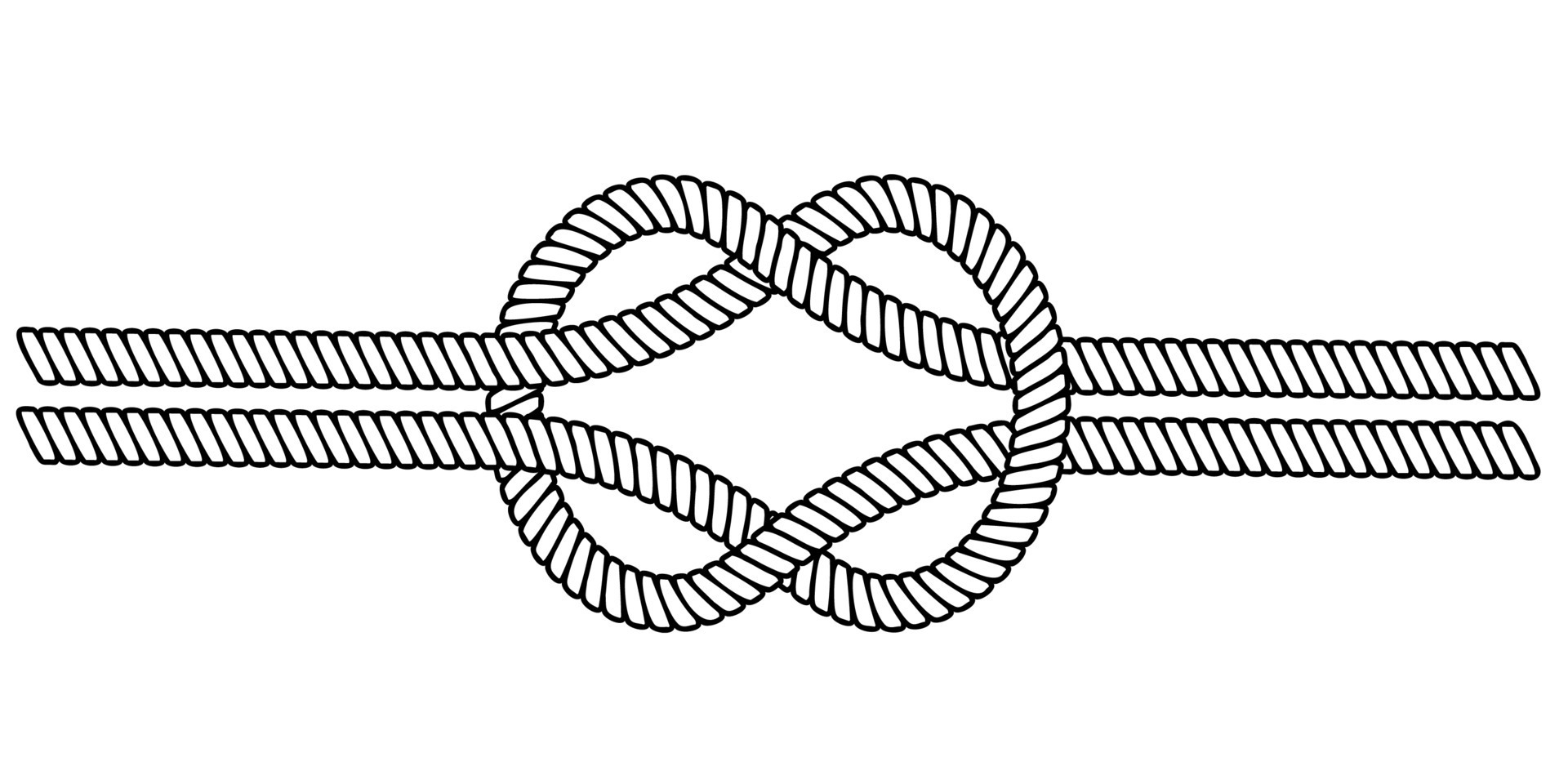 Double sea knot of rope cable, vector double rope knot macrame, the concept  binding and close relationship 20717679 Vector Art at Vecteezy