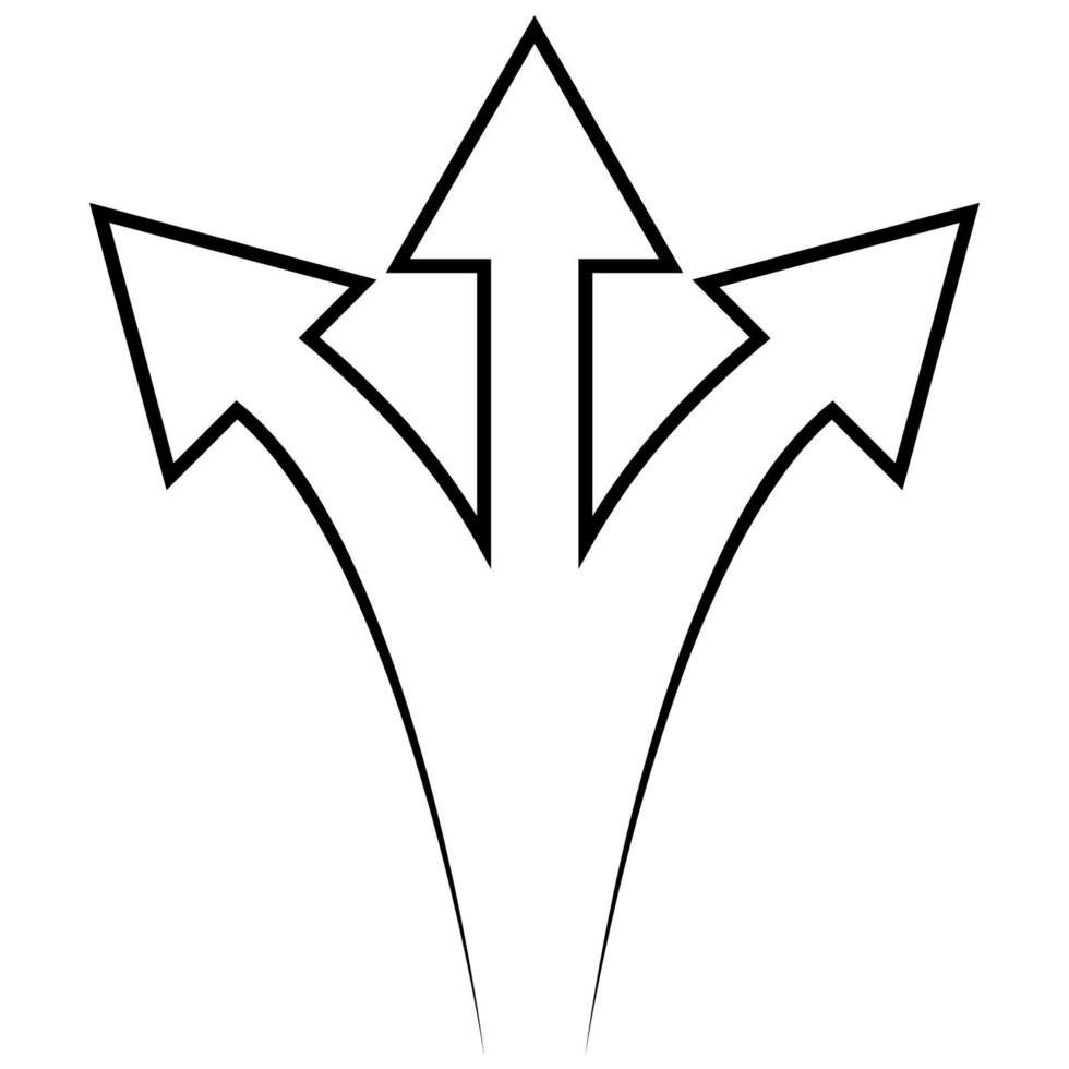Icon opportunity pathway, triple decision choose path, way arrow road vector