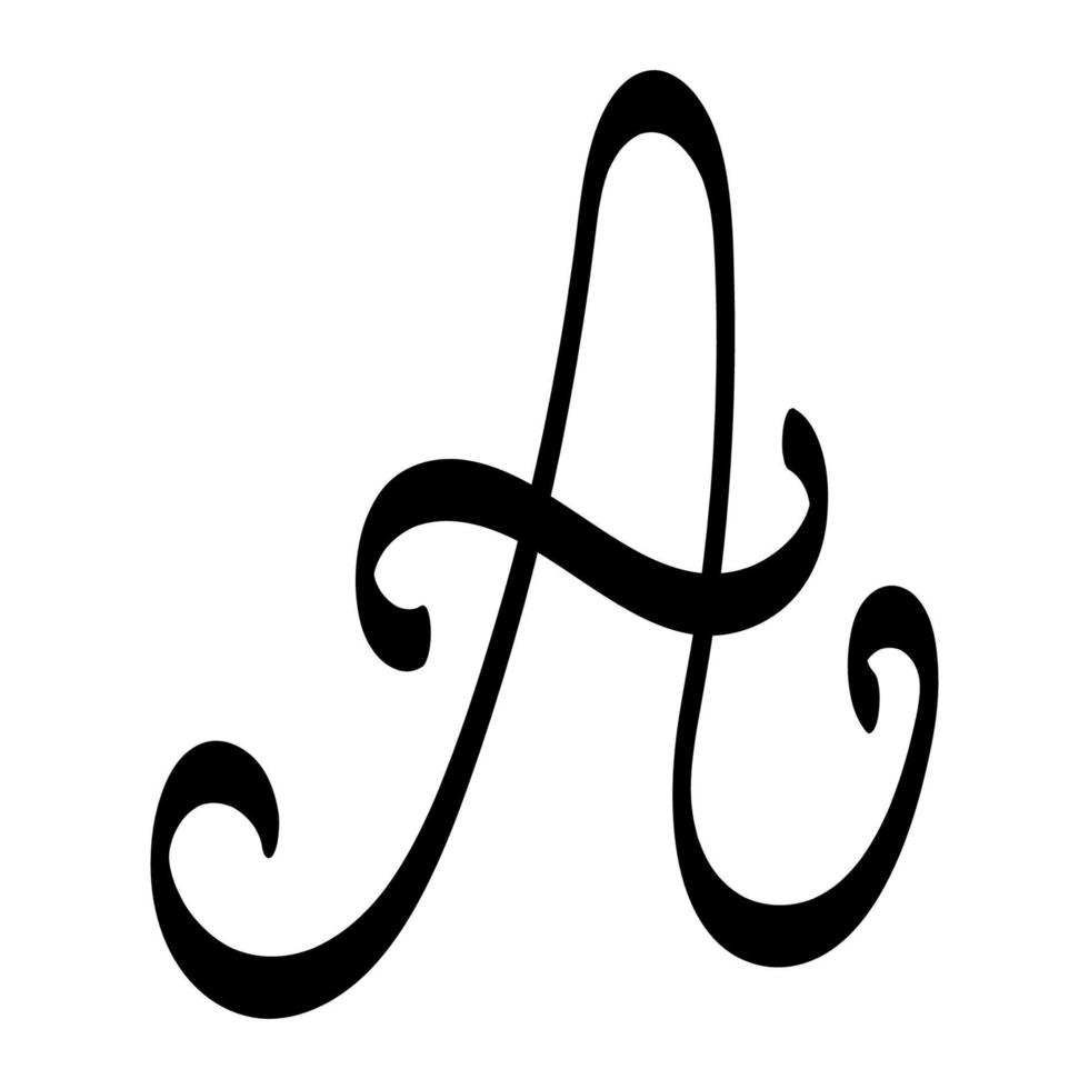 First capital letter A logo calligraphy design stock illustration vector