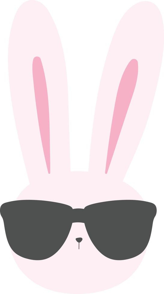 Cute Easter White Rabbit With Sunglasses vector
