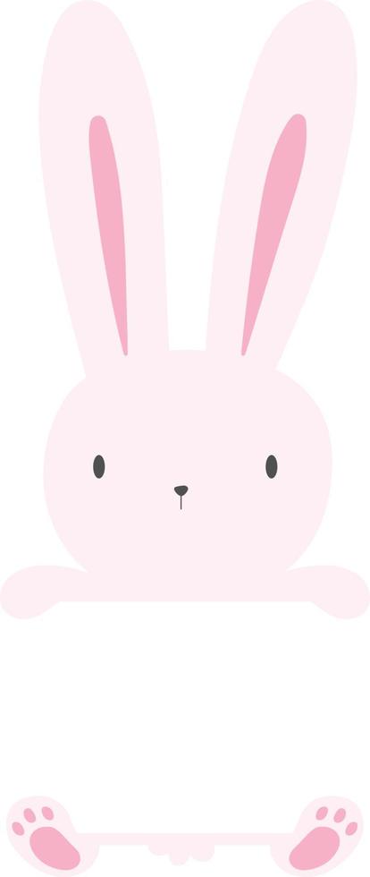 Cute Easter White Rabbit Frame vector