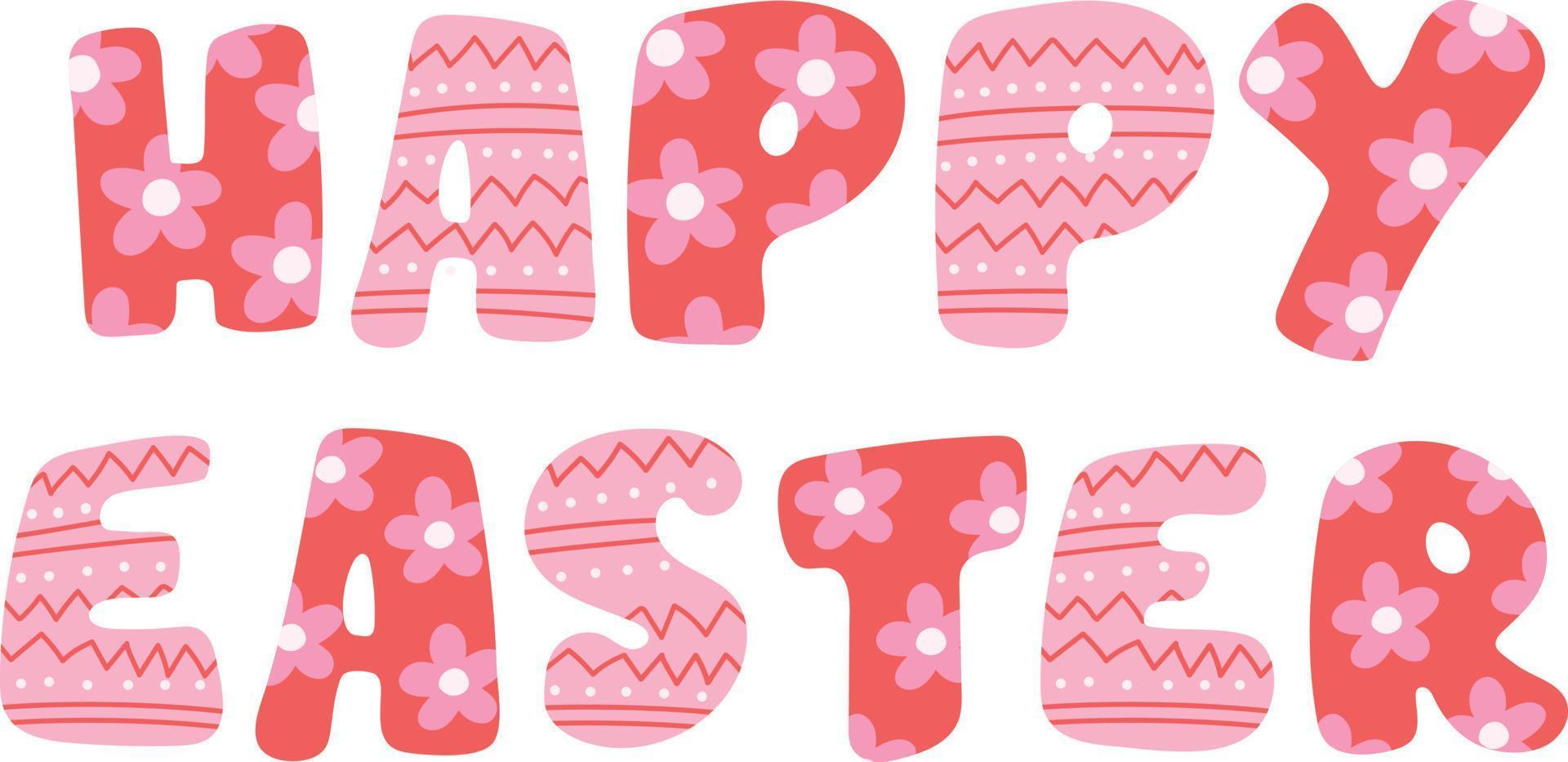 Happy Easter Character Cartoon Theme Word vector