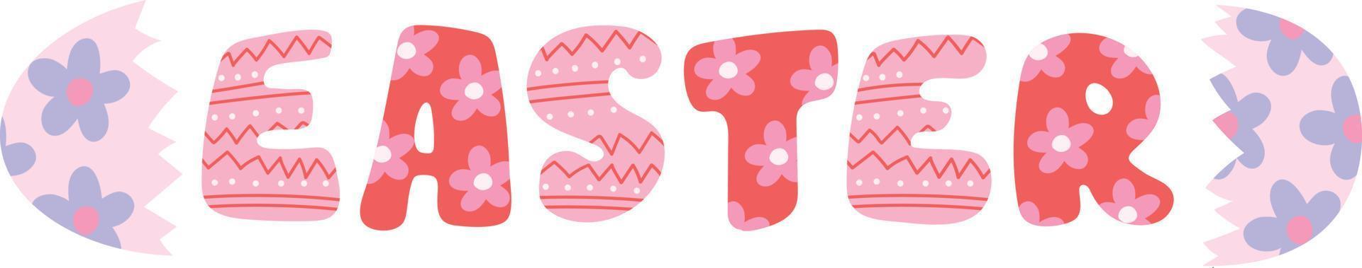 Happy Easter Egg Font Charactor Cartoon Theme Word vector