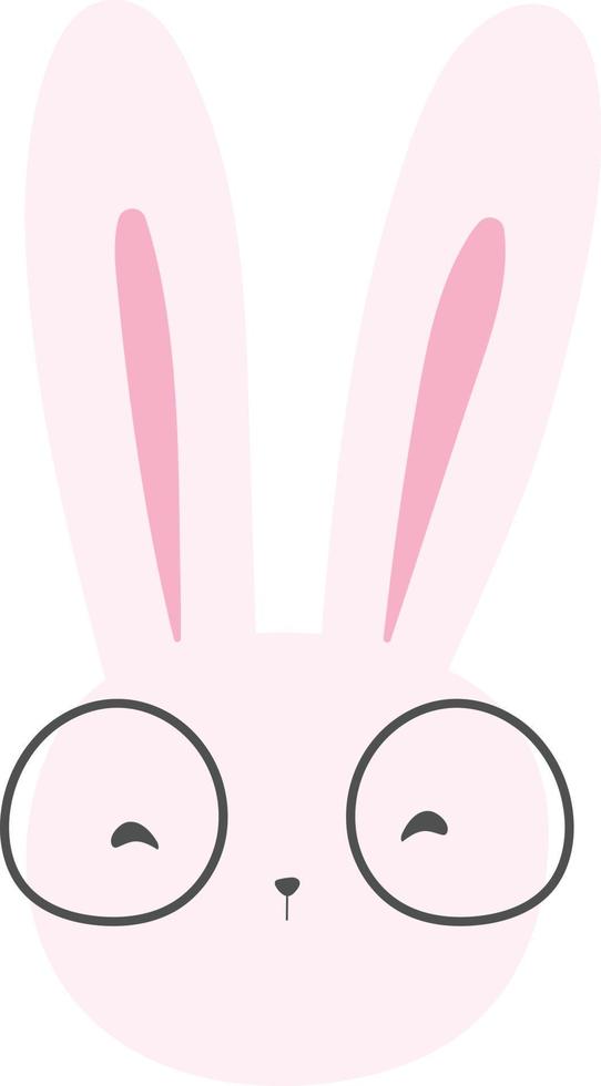 Cute Easter White Rabbit With Glasses vector