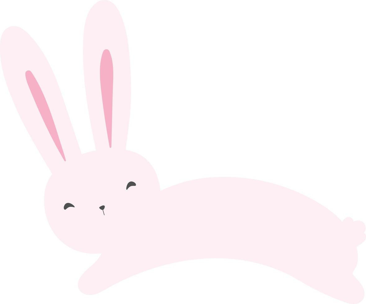 Cute Easter White Rabbit Jumping vector