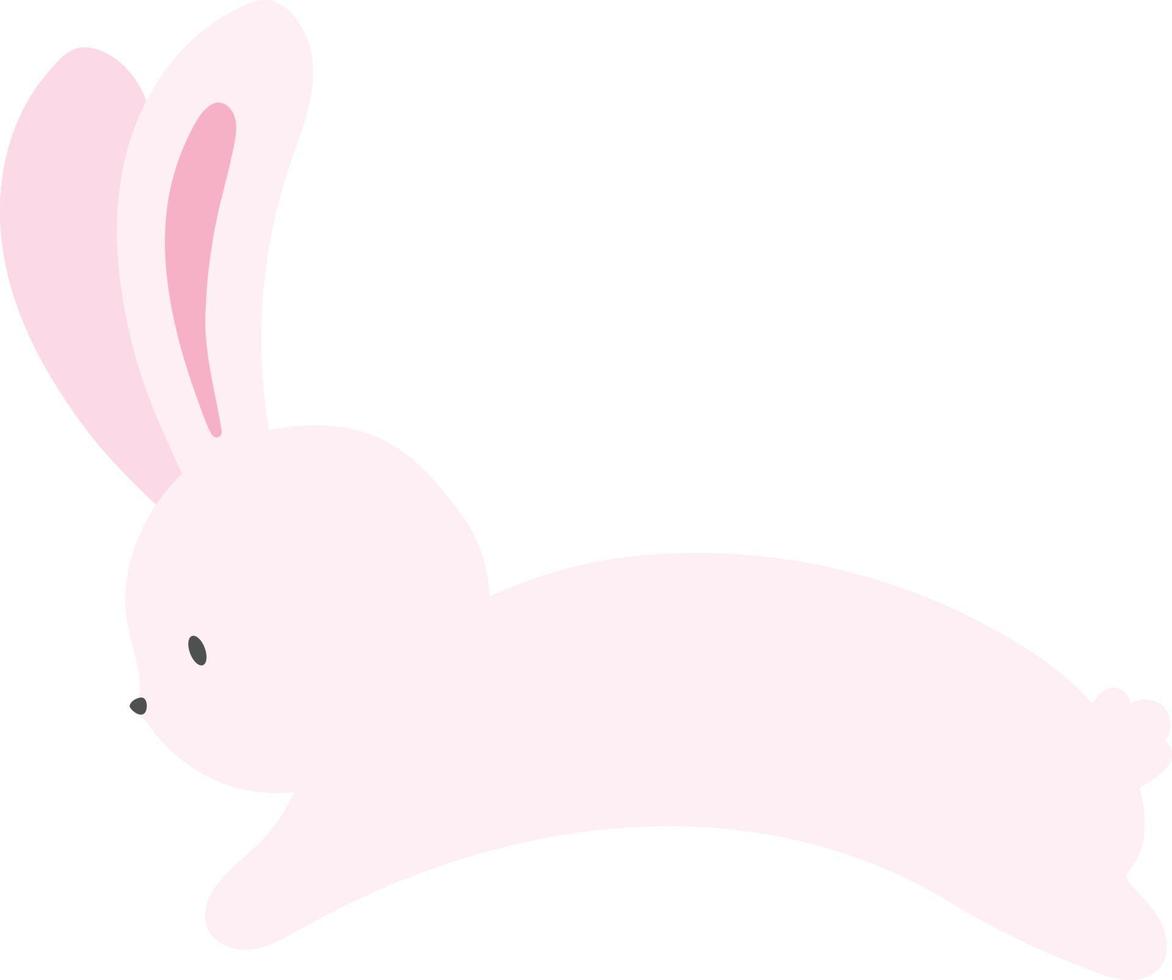 Cute Easter White Rabbit Jump vector