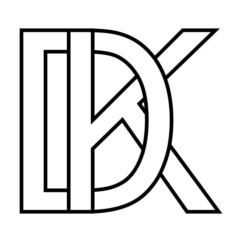 Logo sign dk kd icon sign interlaced letters d k vector