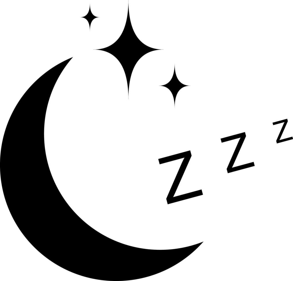 icon sleep sign, sleeping moon with stars vector