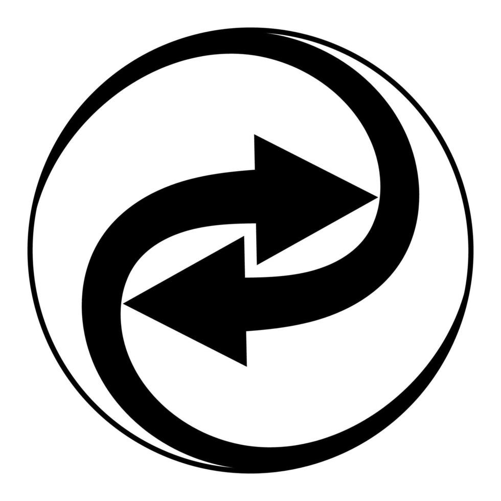 swirling arrows integration sign, vector arrows spin in circle icon integration symbol
