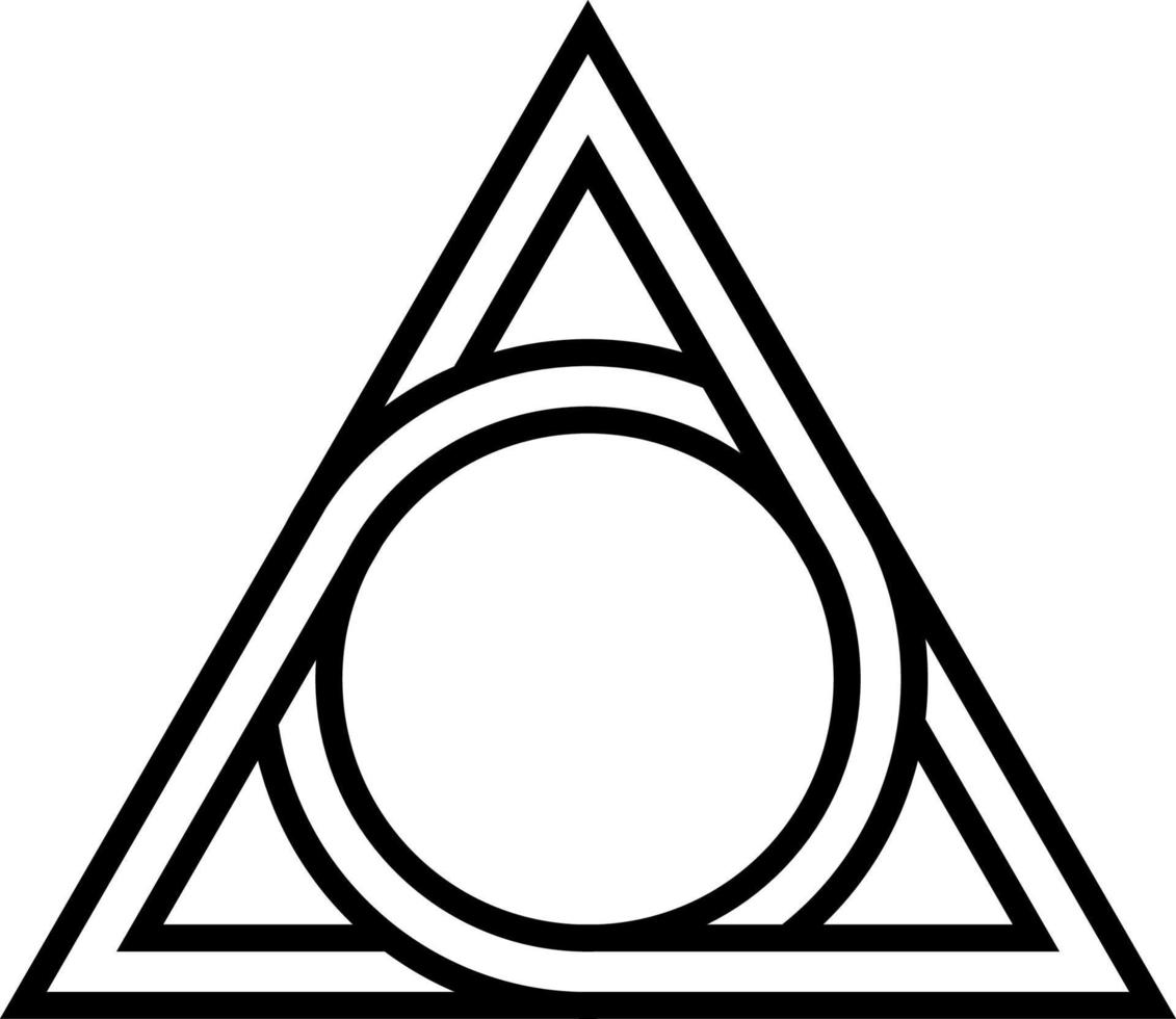 geométrico figura circulo inscrito en un triángulo, vector