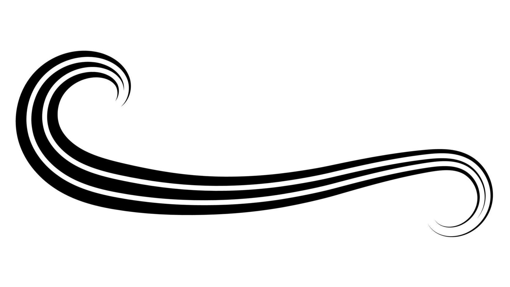 Line wiggly winding, squiggly curl logo, calligraphic element vector