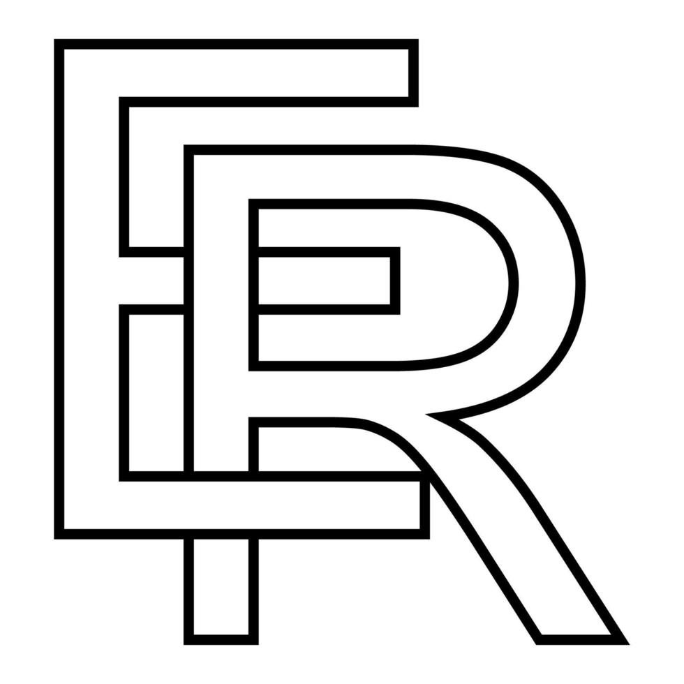 Logo sign er re icon, nft er interlaced letters e r vector