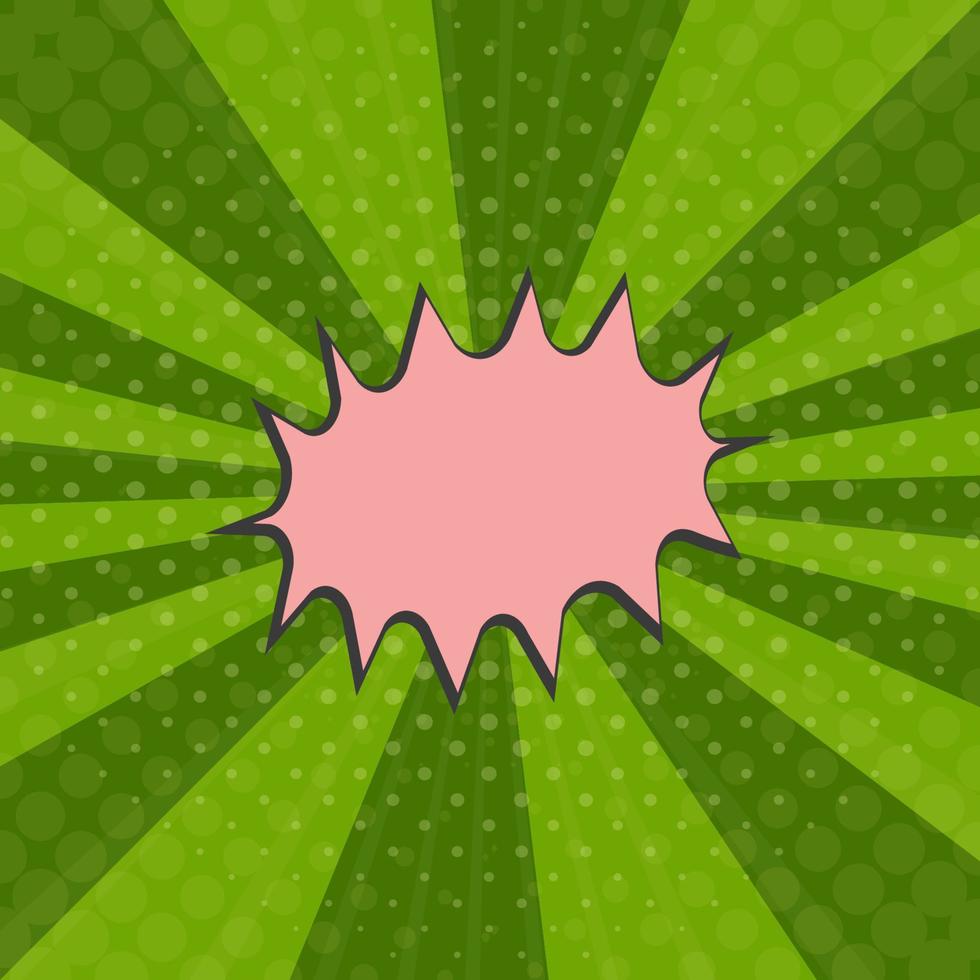 Watermelon background with green rays, Cartoon watermelon funny retro pattern stripes layout. Vintage background comic superhero text speech bubble, message vector