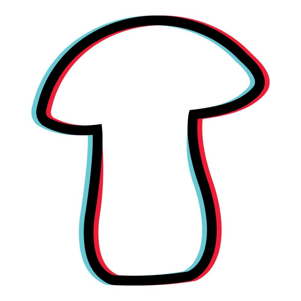 symbol of the magic mushroom with two multiple layers, vector logo of hallucinogenic mushroom, a magic stereoscopic effect