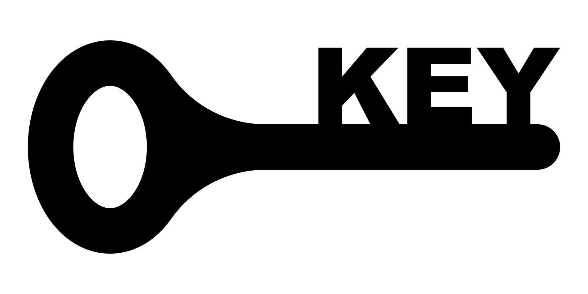 silhouette shape of a key, the symbol open, vector key concept of opening