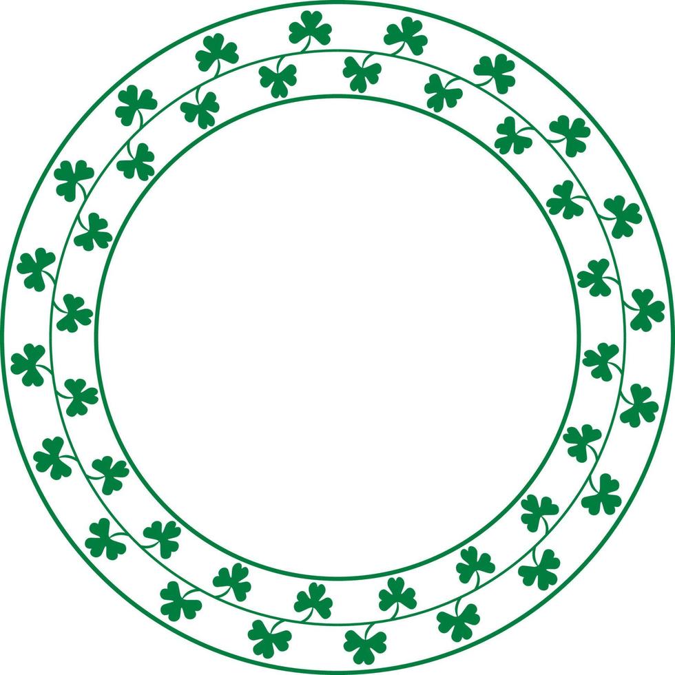 Round frame made of clover leaves bringing good luck vector