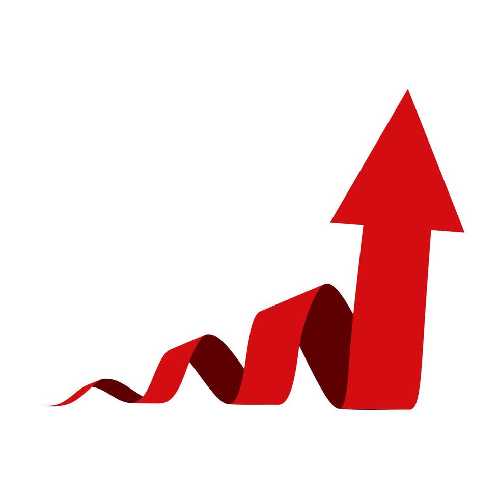 Spiral with an up arrow, a pointer to increase rating, 3d illustration. Spiral arrow icon. Abstract concept of profit business strategy vector