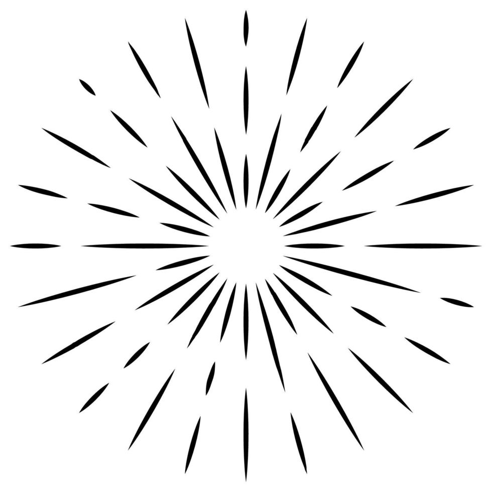 Logo sunburst design, sun retro star, line graphic hipster plate vector