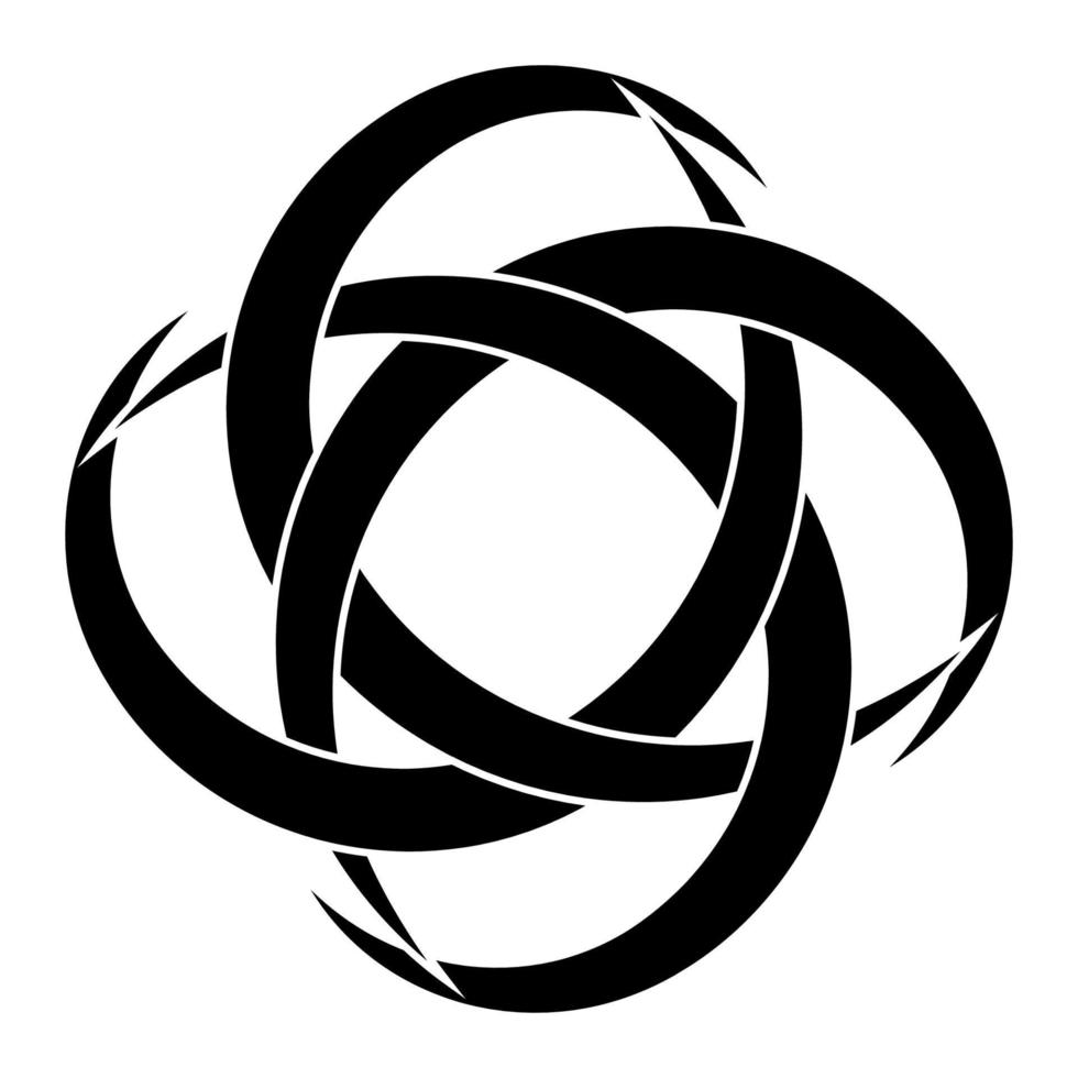 Logo tattoo circular radial crescent moon symbol of prosperity and good luck vector