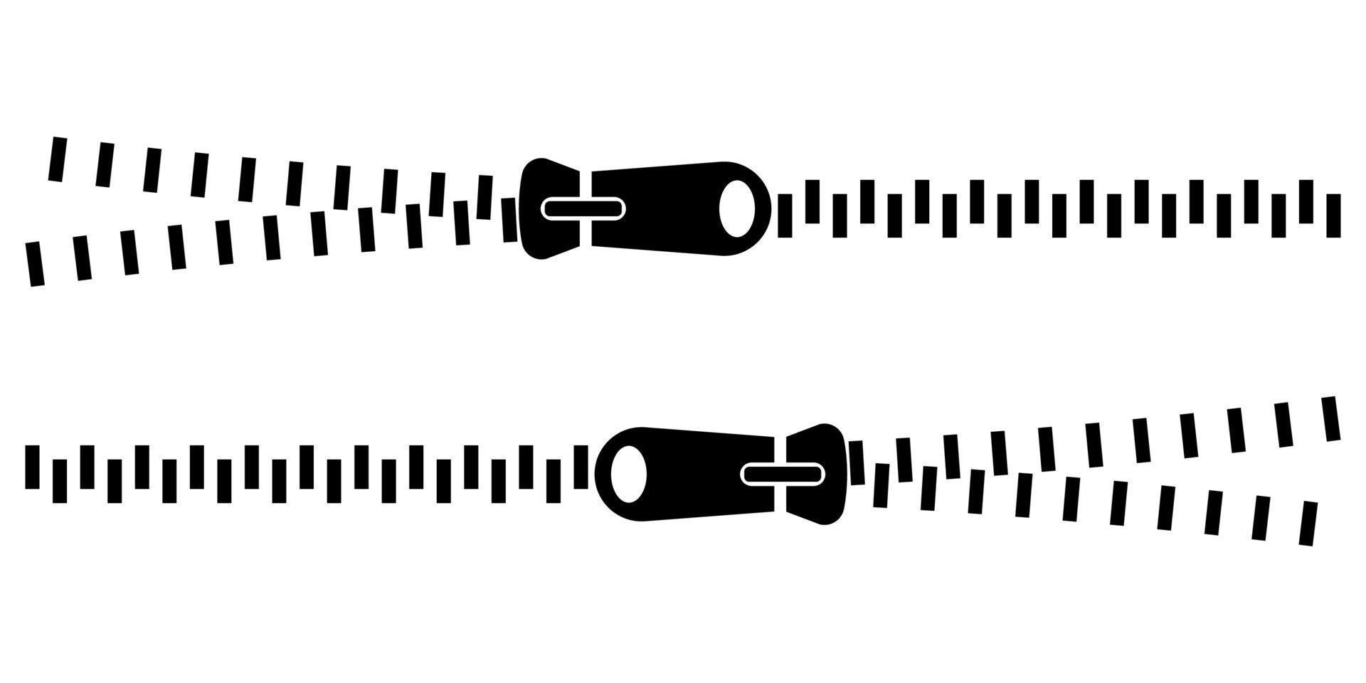 cremallera cierre ropa, vector cremallera cierre cerrado y abierto Código Postal conjunto